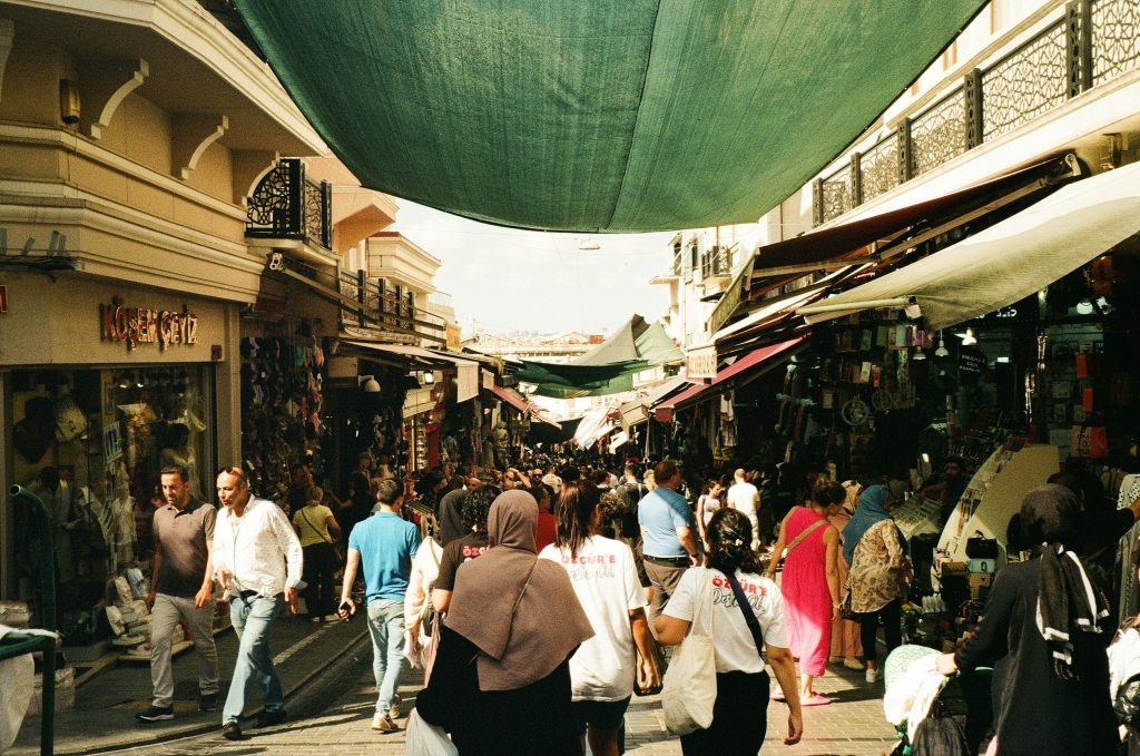 People gather at the Grand Bazaar.