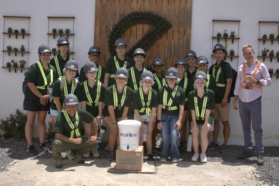 Rustic Pathways Climate Leaders Fellowship students at the Guatemala summit working on a local sustainability project