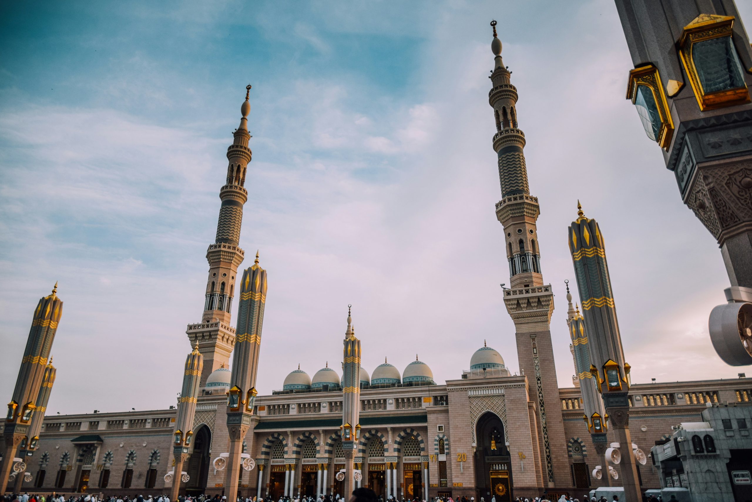 Picture of Medina, Saudi Arabia with blue and cloudy sky and beautiful architecture. Fun Facts About Saudi Arabia
