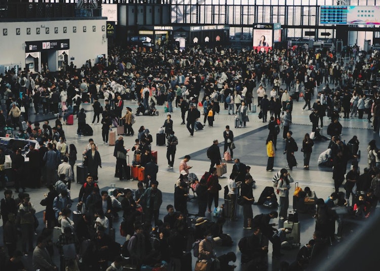 crowded airport 