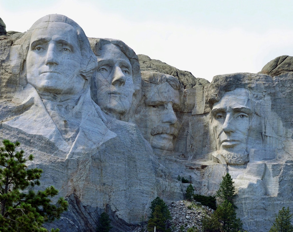Mount rushmore close up detailed view