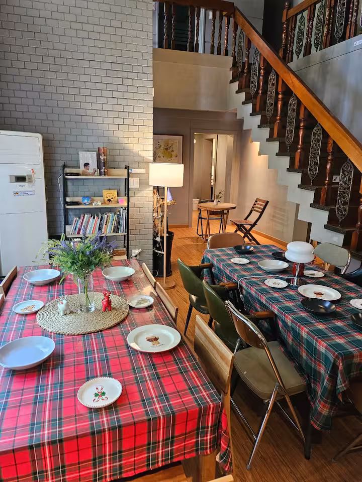The dining room at the private guesthouse in Seoul