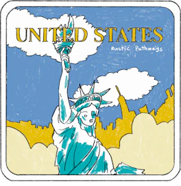 Illustrated United States sticker: the Statue of Liberty holding her torch against a blue sky.