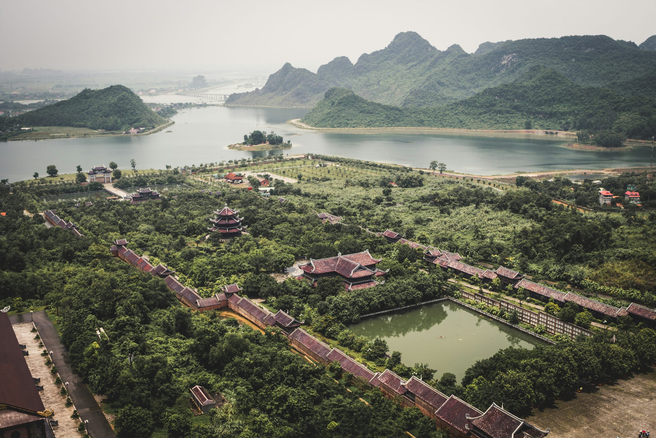 Picture of houses in village in Ninh Binh, Vietnam.