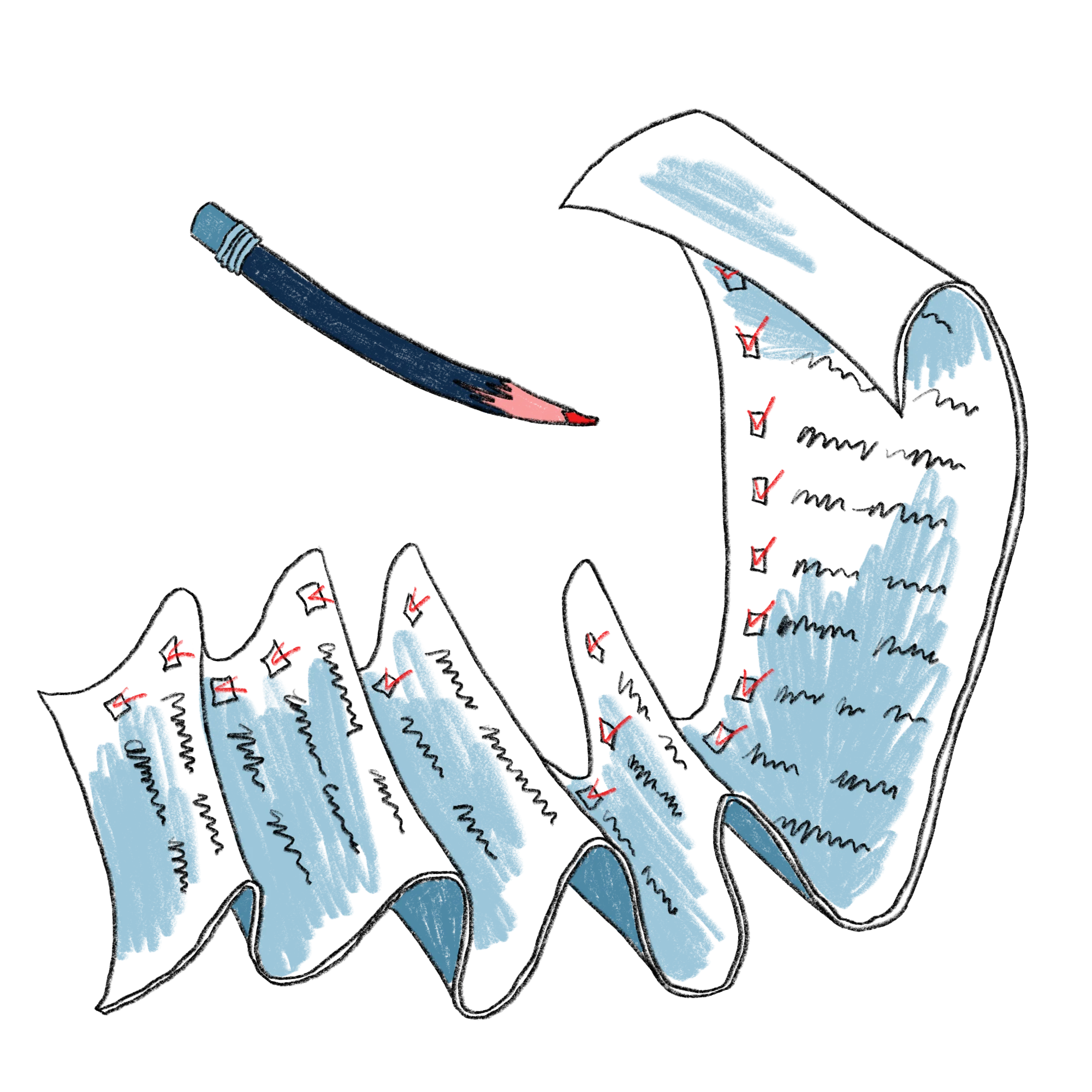 Illustration of checklists and documents with check marks, representing systematic planning and accountability